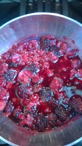 cooked berries releasing their juice